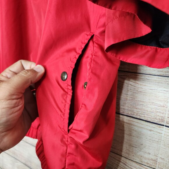 DryJoys by FootJoy 1/2 Zip Snap Pullover Golf Rain Jacket Mens Large Red/Black - Picture 8 of 16